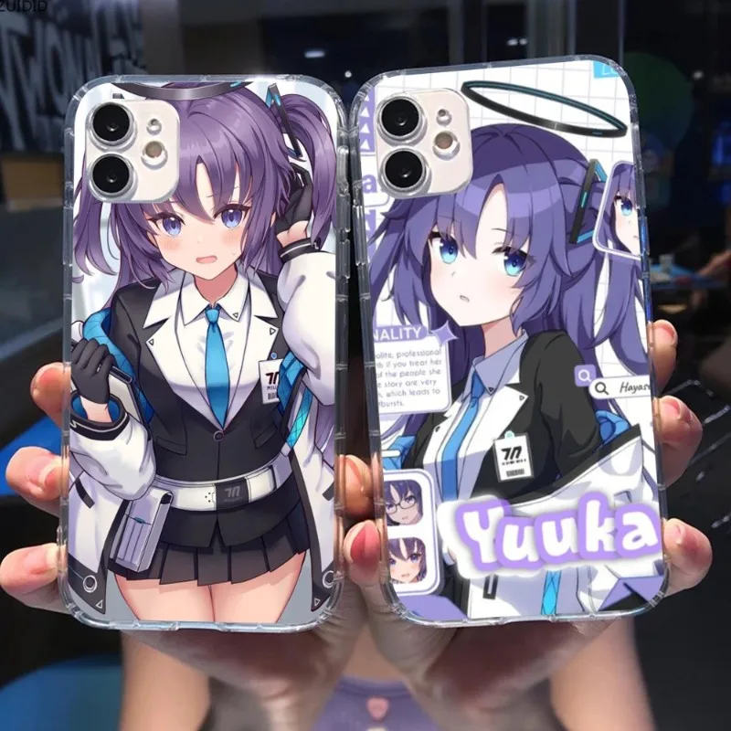 Blue Archive Yuuka Smart Phone Case for iPhone 15 14 13 12 11 XS X 8 7 6 Plus Mini Pro Max SE 2022 Clear Phone Cover Funda