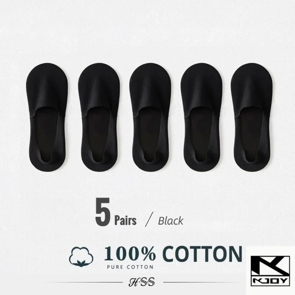 

kkjoy 5 Pairs Deodorant Boat Socks Cotton Sweat Absorbing Men Daily Socks