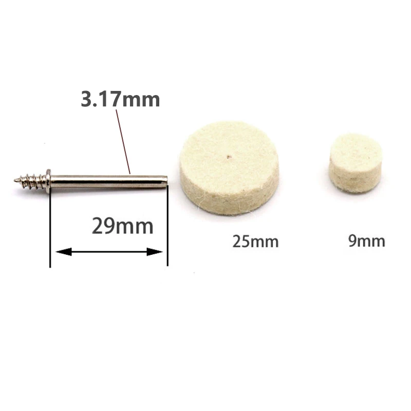 20 pcs. T-shaped Polishing Pad Polishing Wheel Ceramic Grinding Head Wool Felt