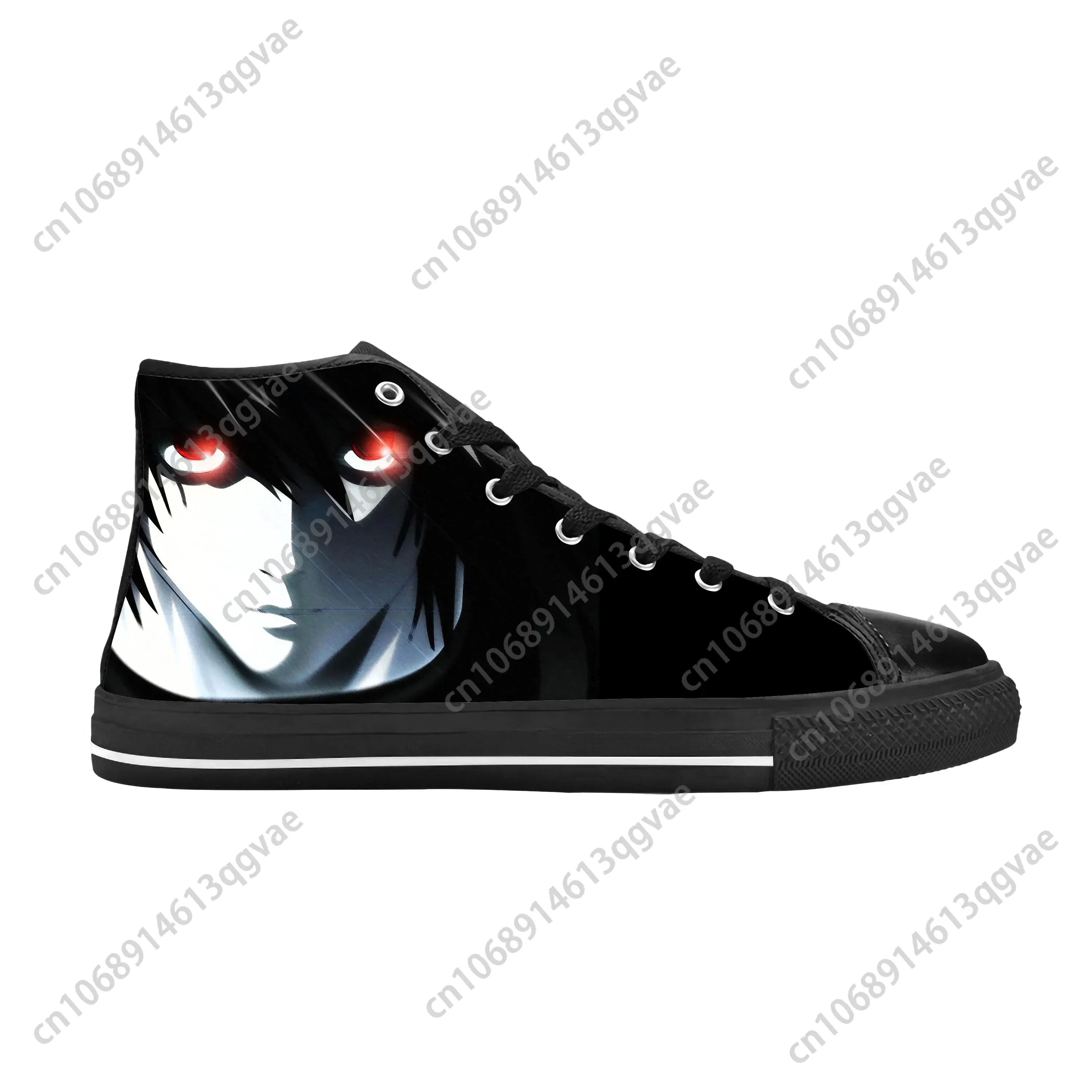 Manga Death Note Lawliet-zapatillas altas de Anime japonés para hombre y mujer, zapatillas ligeras de lona para adolescentes, zapatos personalizados para parejas