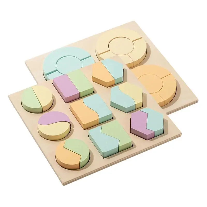 Wooden Sorting Building Blocks Montessori Learning Stacking Puzzle Geometric Shape Blocks Indoor Play Game Gift For Kids