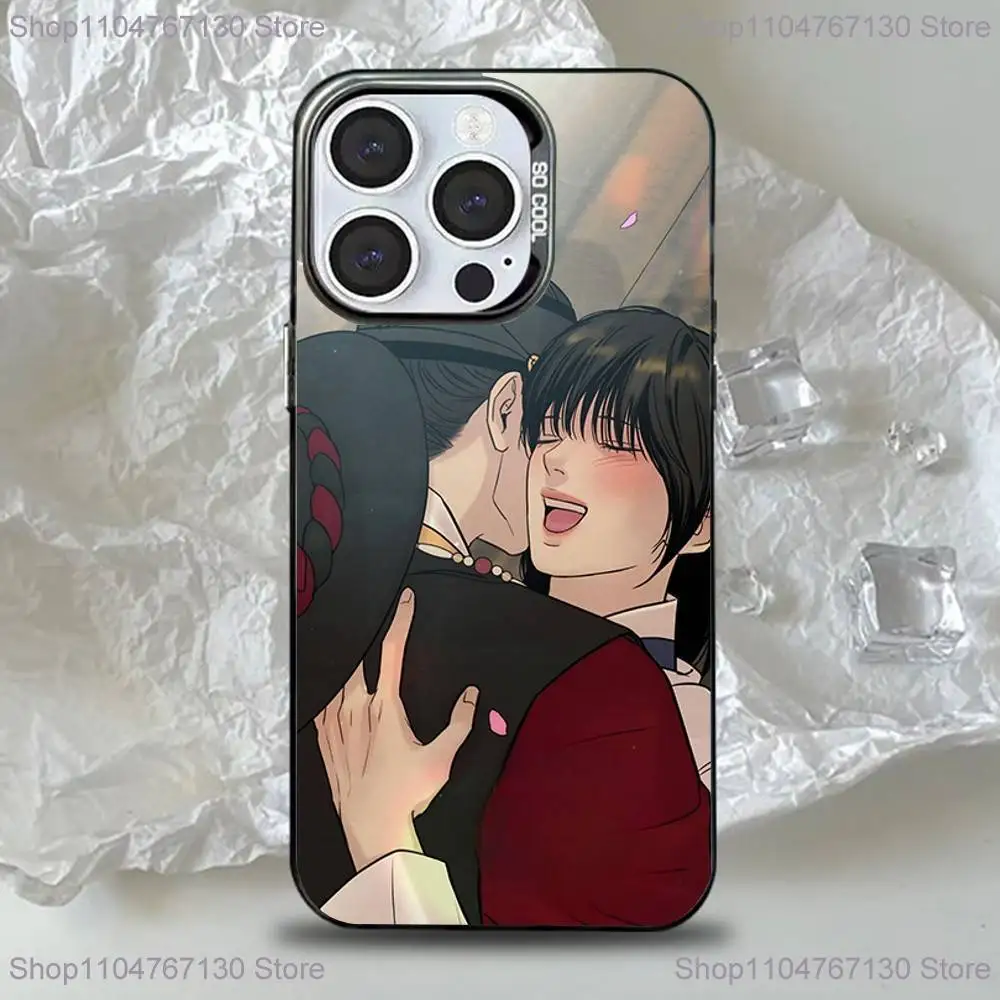 حافظة هاتف رسام N-Night-S لهاتف iPhone 17,16,15,14,13,12,11,Pro,Max,Plus,Mini,XS,SE مصد صلب أسود غير لامع مضاد للسقوط