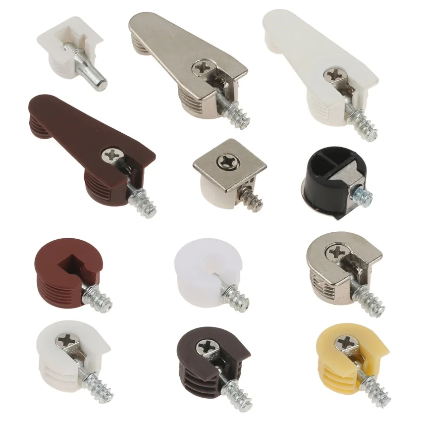 10 supports d'étagère muraux invisibles à fixation dissimulée pour planches, armoires, placards, vitrines et meubles, connecteurs en forme de caméra