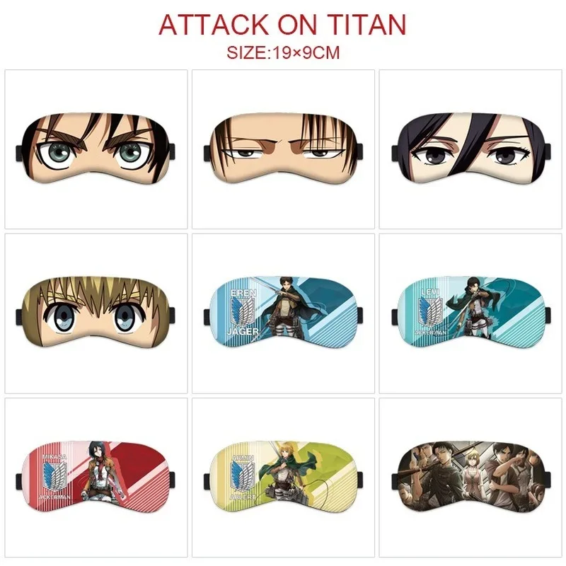 Attack on Titan Anime Cosplay Eye Mask Woman Eren Levi Mikasa   Armin Cartoon Eyepatch Man Sleep Eyeshade Unisex Blindfold Cute