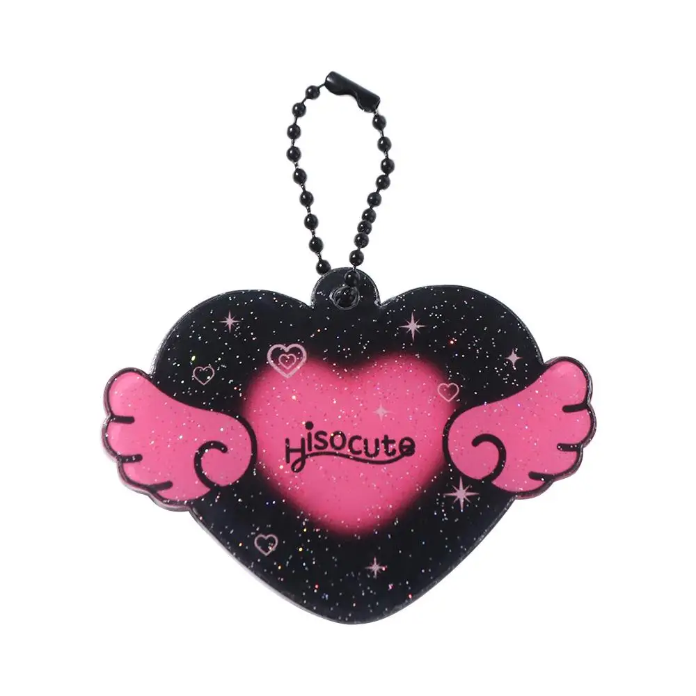 With Keychain Mini Photocard Holder Love Heart Wing Pendant Hanging Decoration Idol Card Display Protector Idol Photo Card