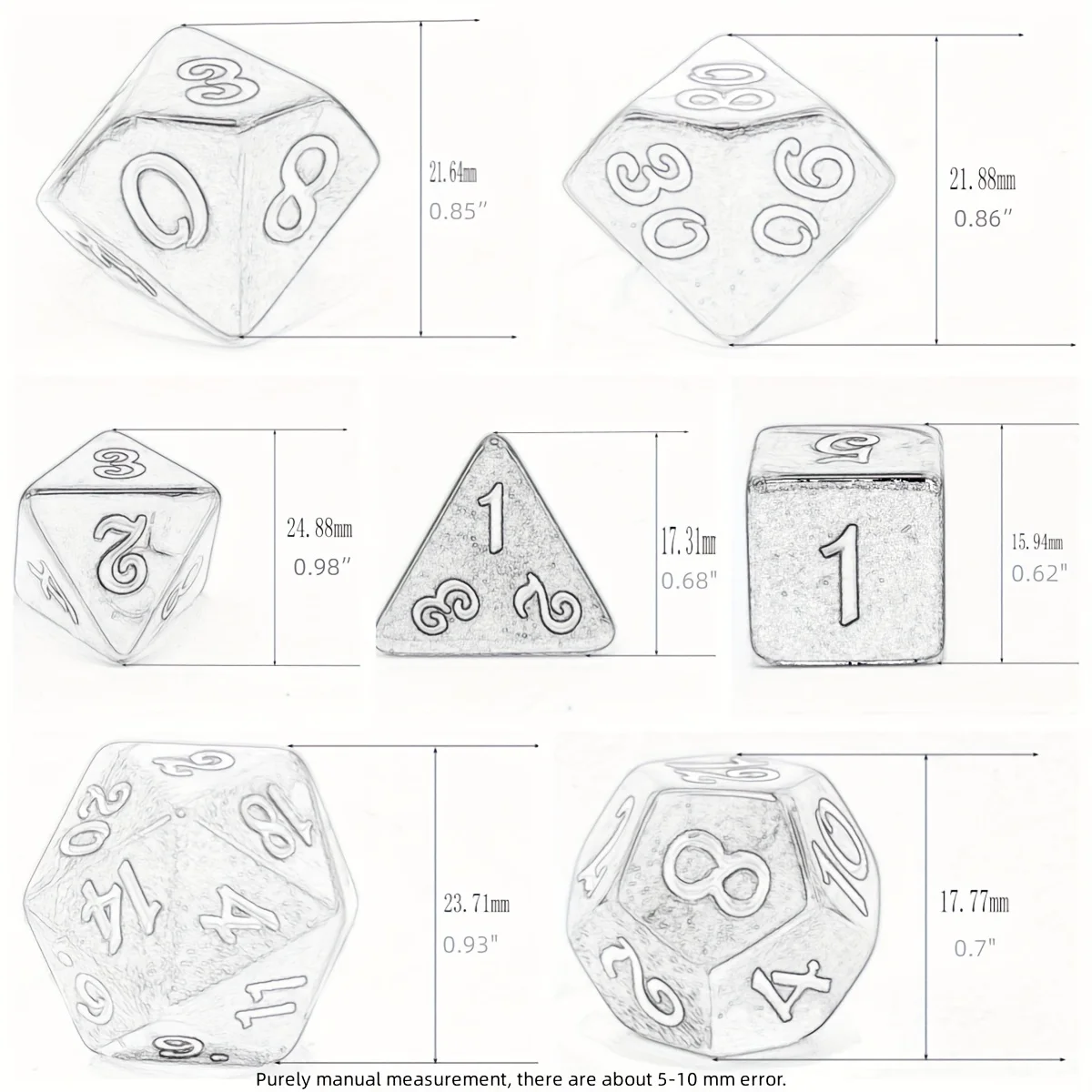 7-teiliges Set Pilzförmiger Harz-Würfel für Brettspiele, Würfel für Gruppenspiele, Partyzubehör für Brettspiele, Geschenke für Spiele-Enthusiasten – Detail 10