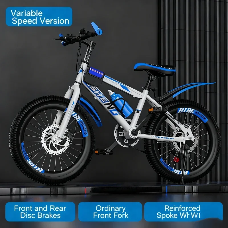 

White And Blue Disc Brake Shifter High-End Gift Package for Adult And Children's Mountain Bike Suitable for 18-26 Inch Bicycles