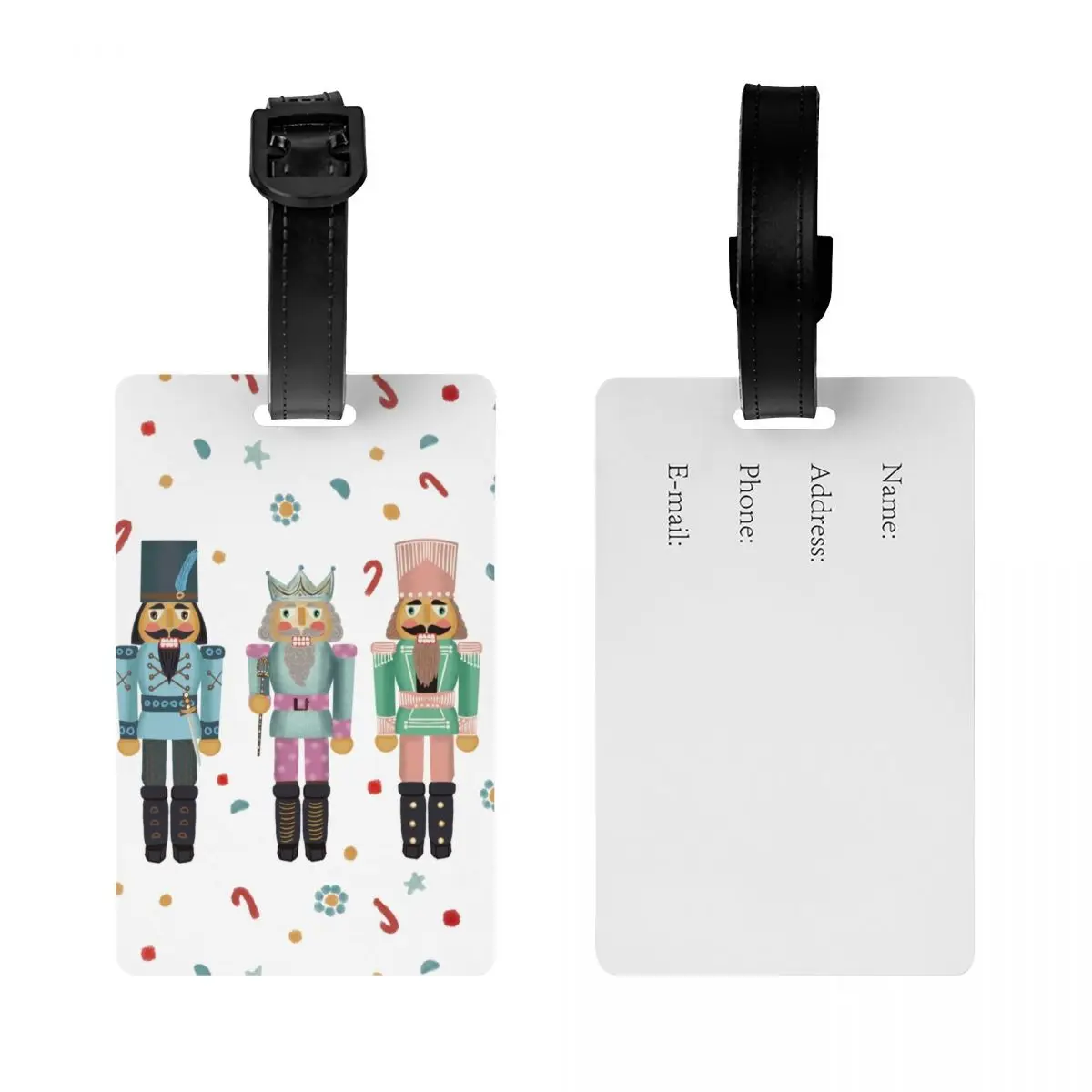 Nutcracker Party Luggage Tags for Travel Suitcase Christmas Nutcrackers Toy Soldier Privacy Cover Name ID Card