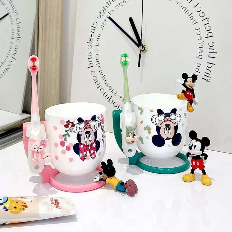 New Disney Animation Peripheral Kawaii Anti-fall Juice Drink Rotating Cup Mickey Minnie Milk Cup Birthday Gift Wholesale