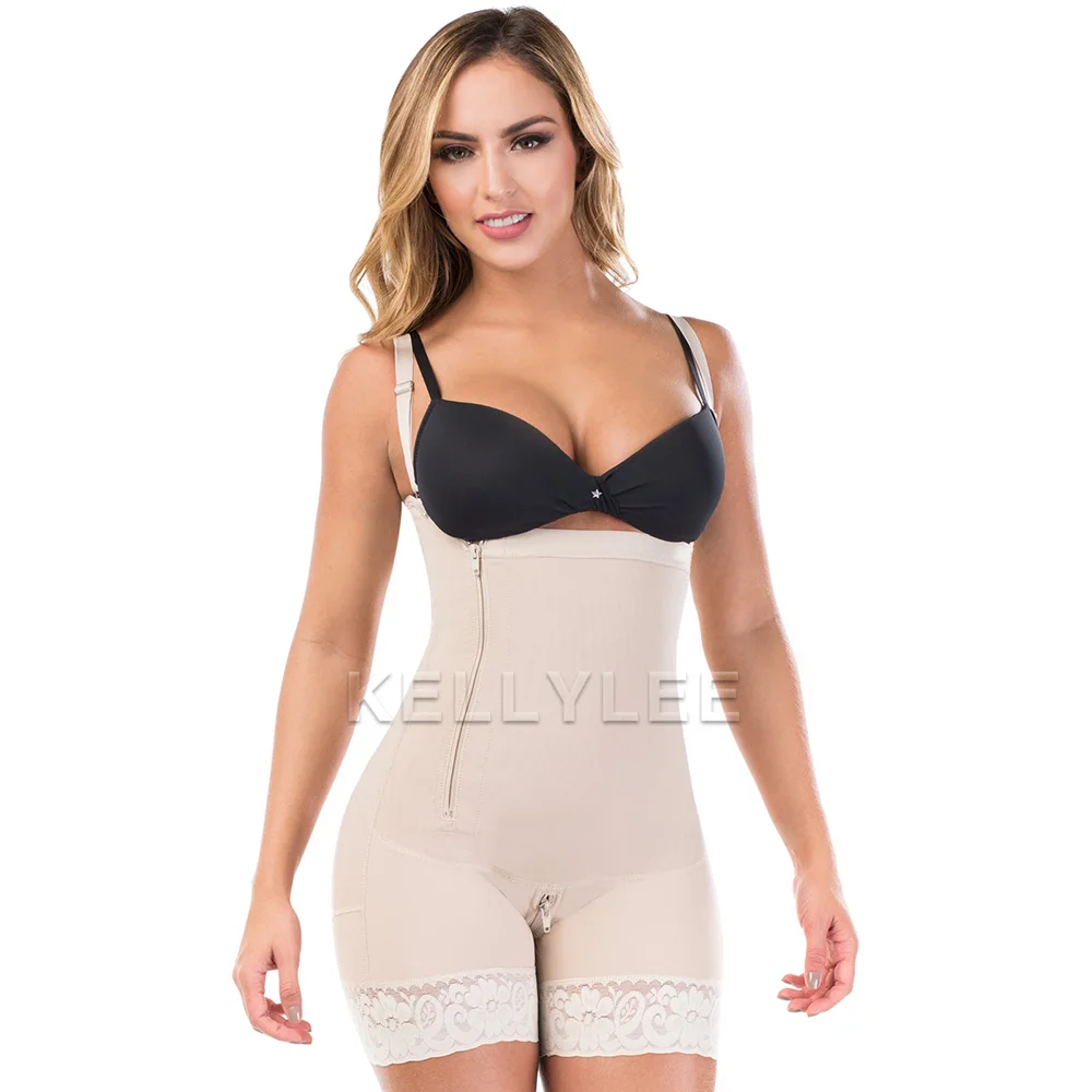 

Open Bust Mid Thighs Butt-Lifting Girdle with Adjustable Straps for Everyday Use Slimming Elastic Fajas Colombianas Shapewear