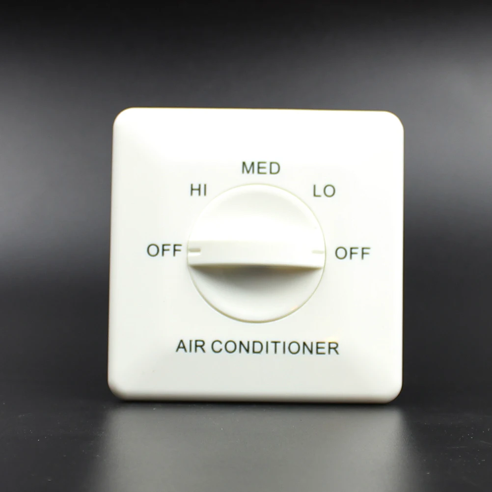 

Thermal Control Fan Coil Three-speed Controller Air Conditioning Panel Pipe Fan Switch ABS Durability Regulate Temperature