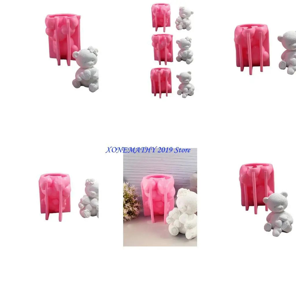 

F42F Bear Figurine Mold Gypsum Ornament Mould Home Decoration Molds Handmade Jewelry for Aromatherapys Enthusiasts