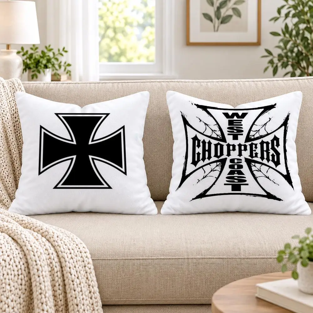 W-West Coast C-Choppers Cushion Cover Short Plush Double-Sided Printing Sofa Bedroom Pillow Case Aesthetic Home Decor