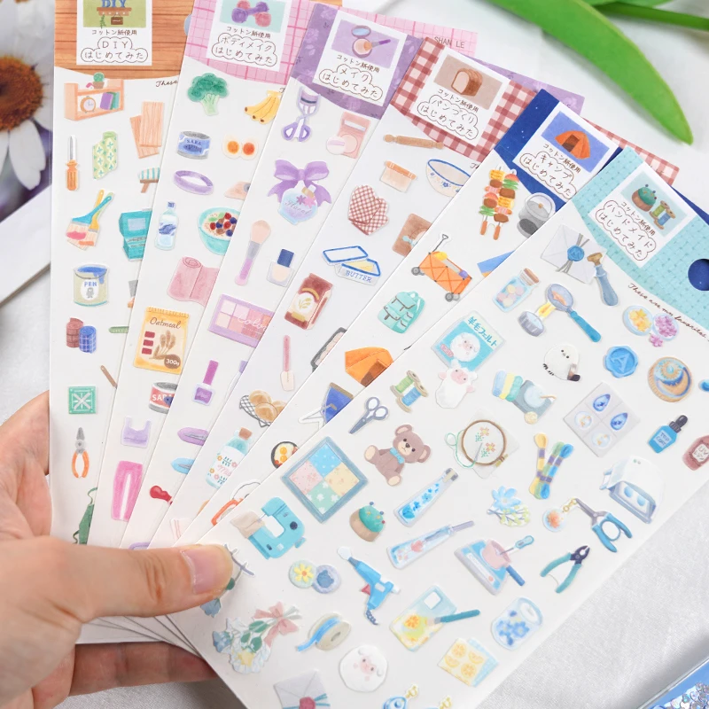 3 قطعة/6 قطعة الحياة الحلوة الأشياء اليومية ملصقات سكرابوكينغ Diy بها بنفسك مجلة ملصقات لطيف القرطاسية ديكور اللوازم المدرسية هدية