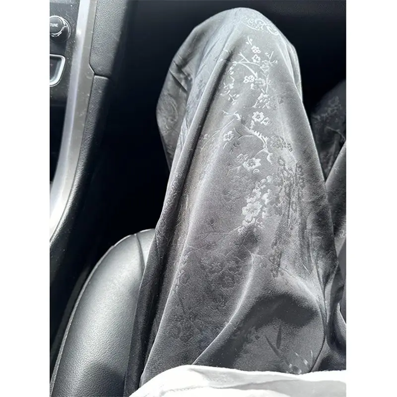 

Мужские шелковые атласные брюки свободного кроя большого размера с этническим узором, прямые, дышащие, комфортные, весна-лето...