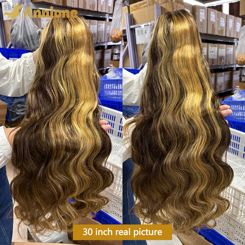 Blond Lace Frontal Wig Curly Body Wave 13x4 HD Transparent Highlight Wigs 100% Human Hair Pre Plucked With Baby Hair For Wemon