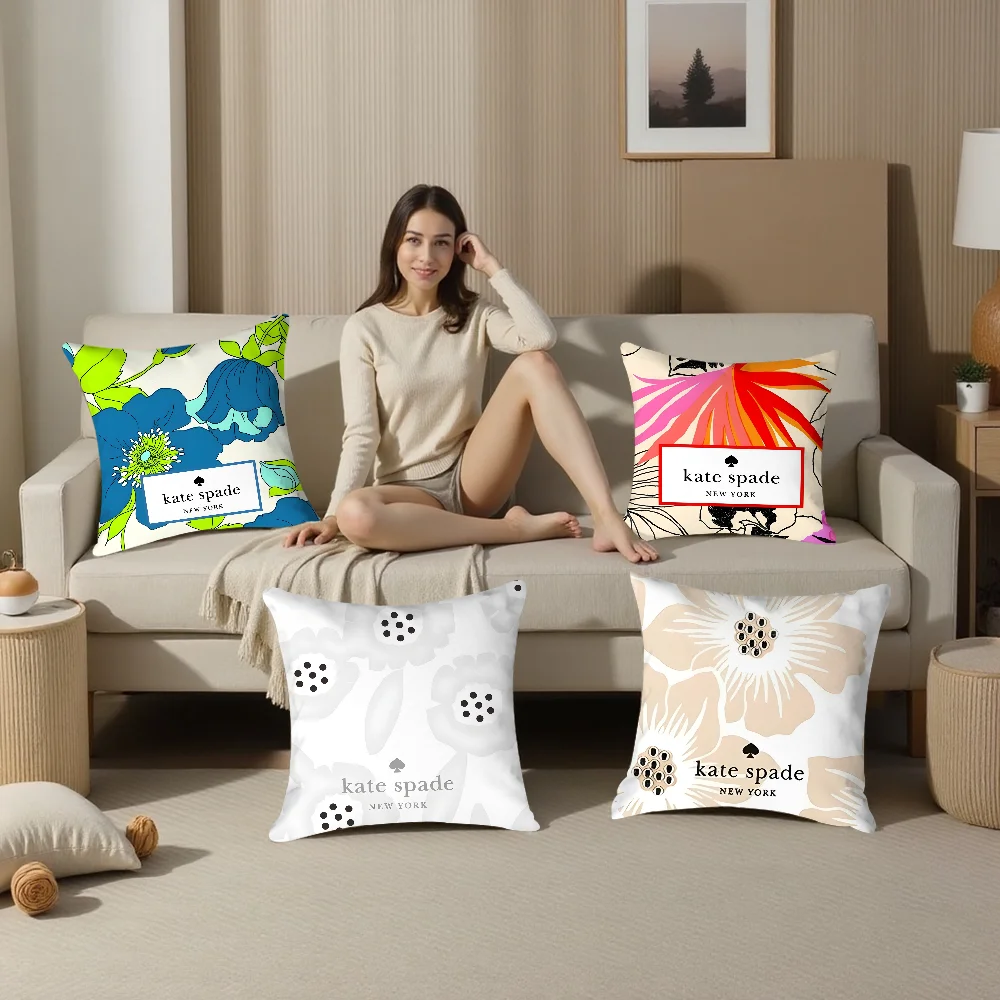 

K-Kate S-Spade Pillow Case Plush Fabric Soft Pillowcase Double Sided Print Cushion Cover Household Gifts