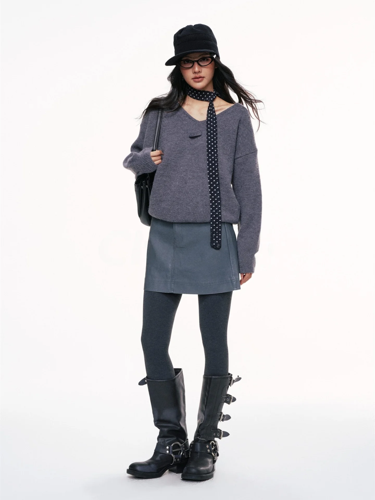 

CHILL ZOEY Maple Evening Knitted V-Ne Pullover Sweater Mixed Fiber Simple Design Autumn Winter New Sle Color Casual...