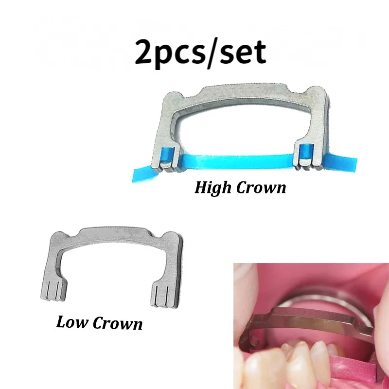 2 Peças/Jogo Tira De Polimento De Resina De Aço Inoxidável Com Suporte Automático Para Baixo/Alta Coroa