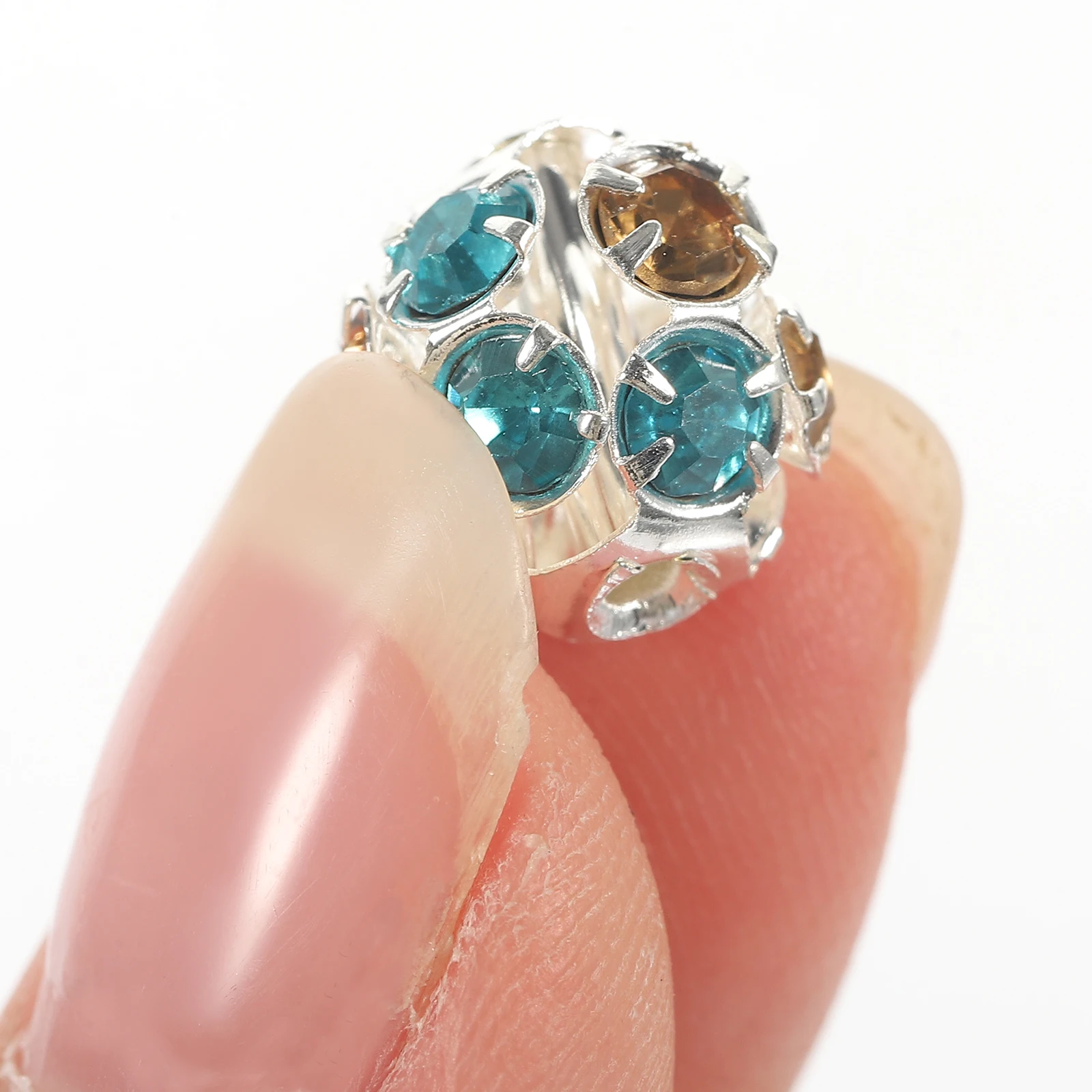 

90 Pcs Bracelet Beads Necklace Round Loose Spacer for Bracelets Rhinestones