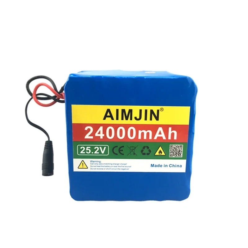 High Capacity 25.2V 24000mAh 18650 Lithium battery 6S6P 24Ah BMS Power Battery Pack with Charger