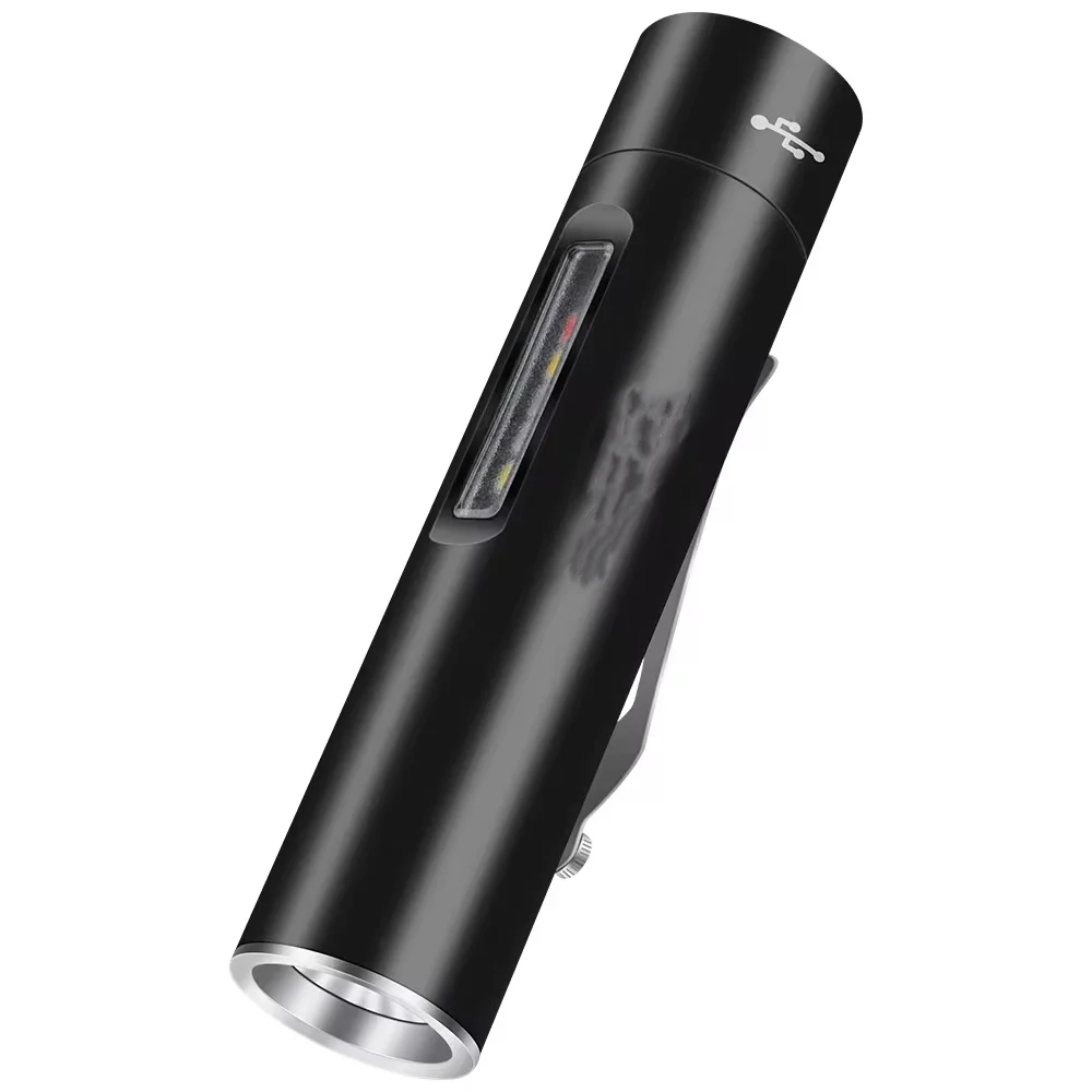 Mini LED EDC Flashlight Rechargeable Lamp Waterproof With Magnet UV Pocket Light Hiking Fishing Camping Hunting Zoomable Lantern