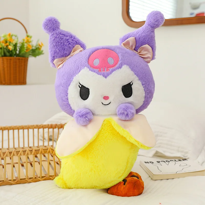 My Melody Sanrio Anime mewah Hello Kitty Kuromi My Melody boneka pisang mainan boneka besar mainan anak-anak hadiah ulang tahun Natal