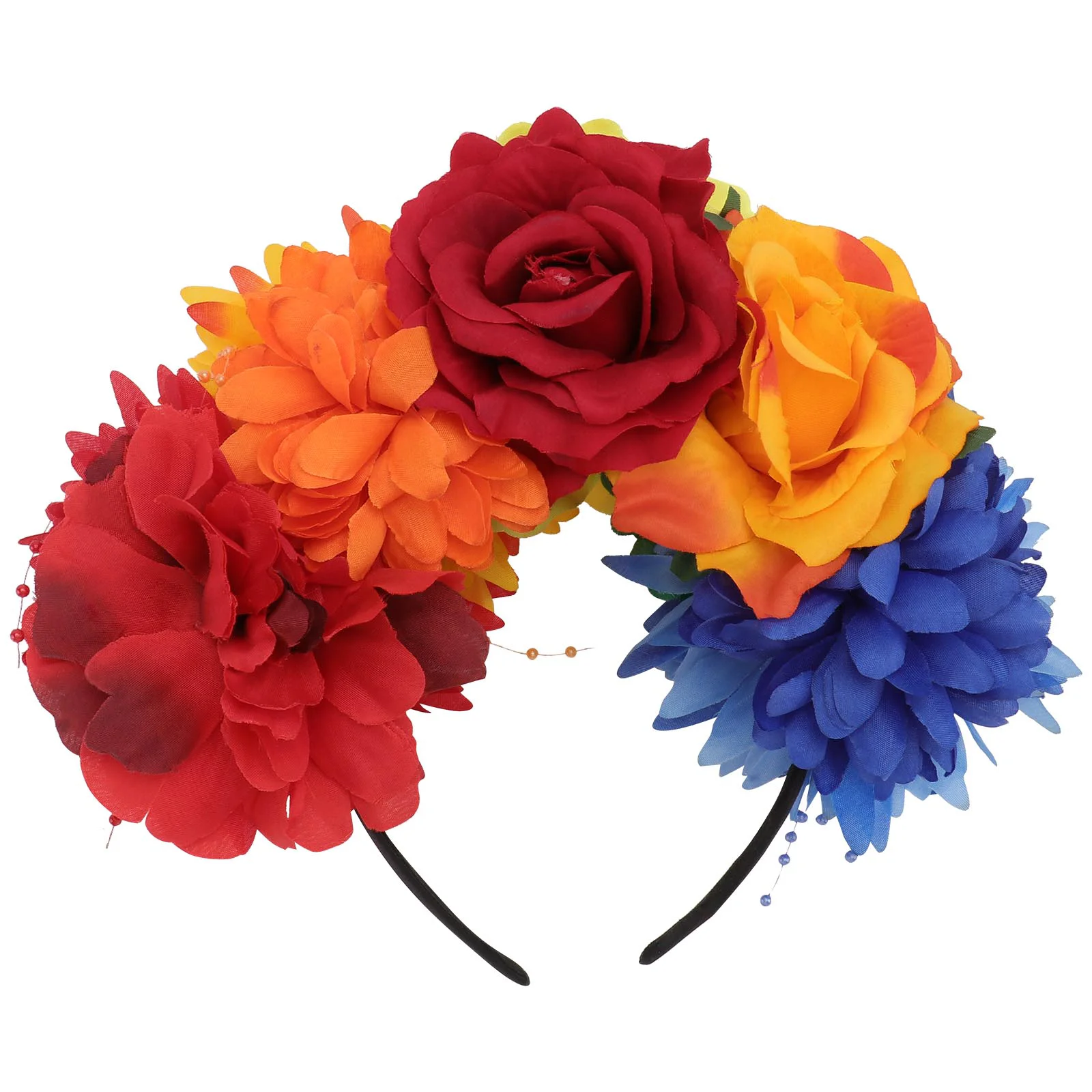 

Rose Halloween Headbadn Flower Headband Tiara Hair Decor for Girls Crown Ribbons