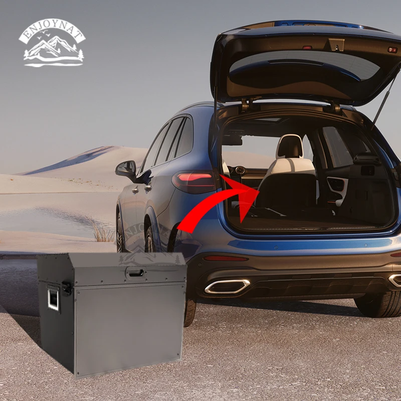 Outdoor Mobile Kitchen Box Portable Folding Camping Kitchen Picnic Barbecue Compact Kitchen Aluminum Alloy Car Trunk Storage Box