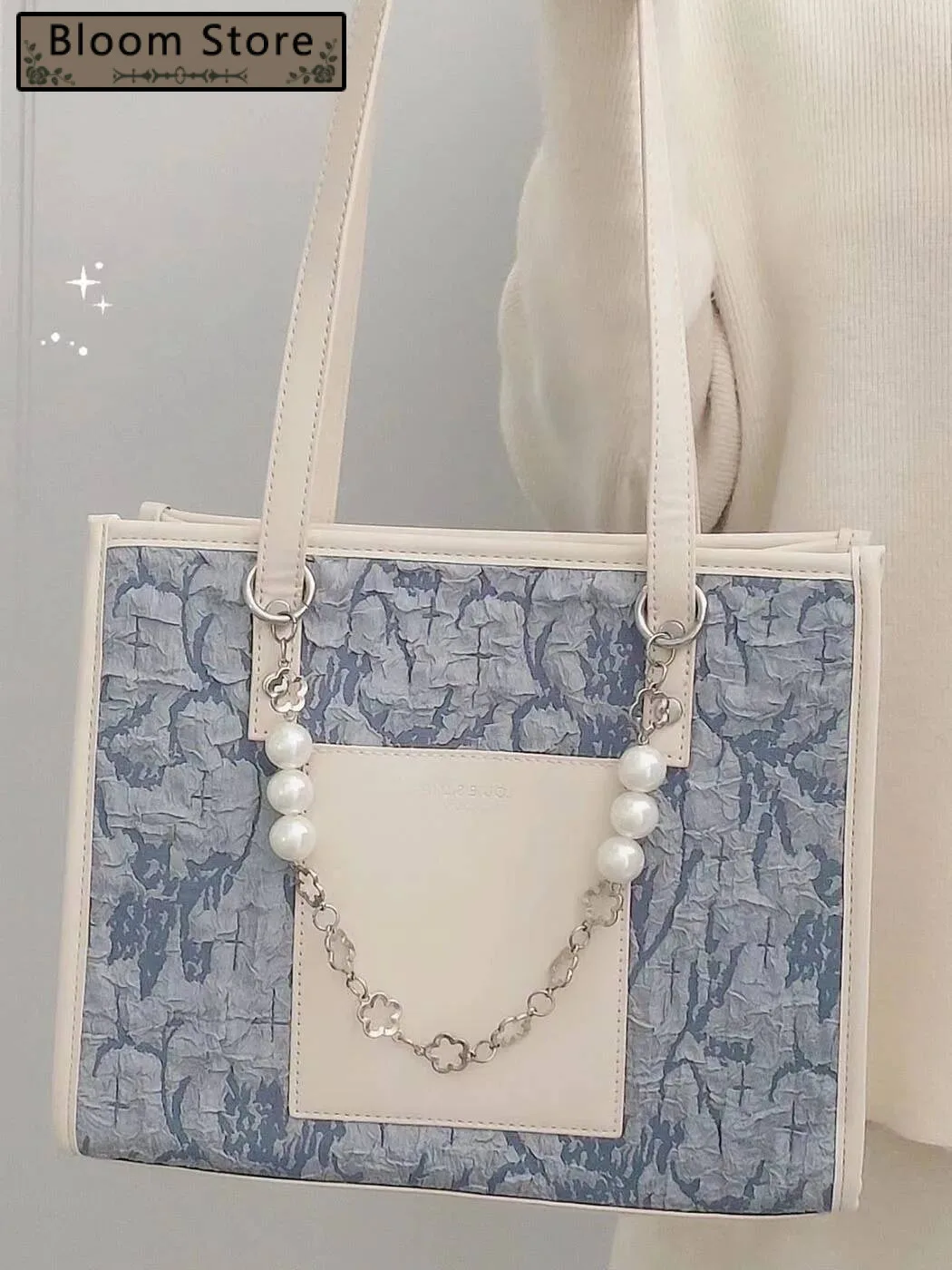 

Bloom Haruku Floral Tote Bag Women 2023 New Casual Large Capacity Handbags Ladies Vintage Fashion Bolso Mujer Aesthetic