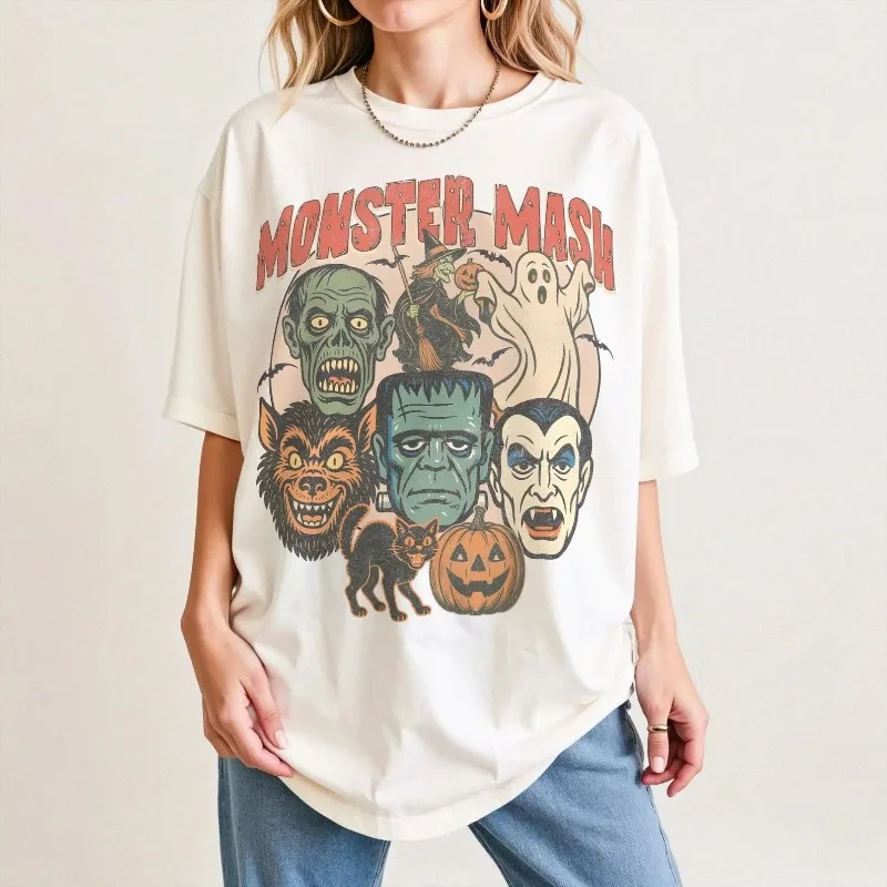 Camissa Monster Marsh: Memories After Halloween - T-shirt, Summer New Style, All Seasons Suitable for Men and Women Same T-shirt