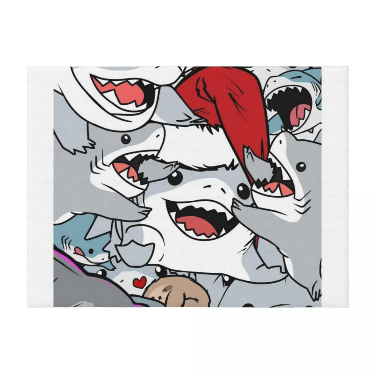 

Jeff The Landshark (Collection) Throw Blanket Luxury St Decoratives Soft Big Cute Plaid Blankets