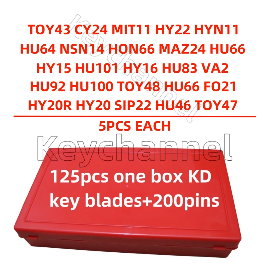 125pcs One Box Car key Blade KD Key Blank SIP22 HU66 Flip Key for KEYDIY VVDI Xhorse Remote for Renault Toyota Suzuki Golf Fiat