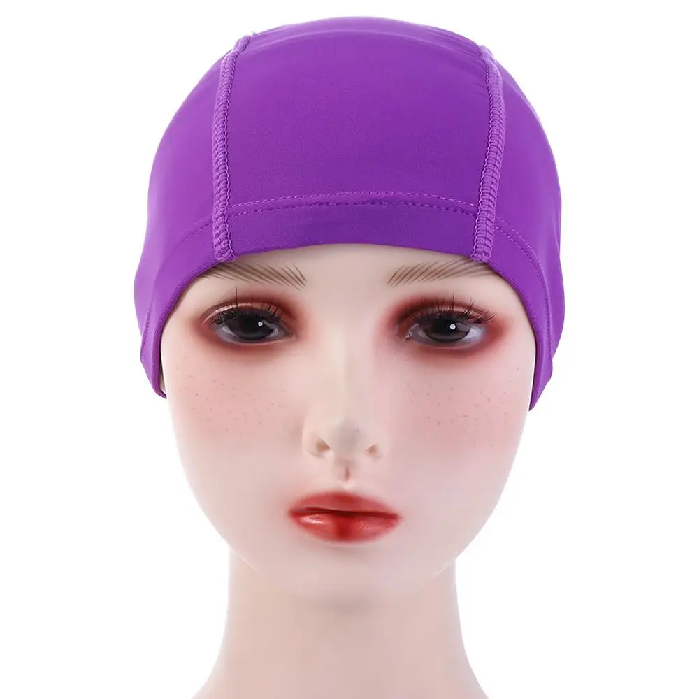 Cappello da piscina ultrasottile impermeabile con turbante in nylon elastico da bagno per capelli lunghi antiscivolo Cuffia da bagno Cuffia da nuoto