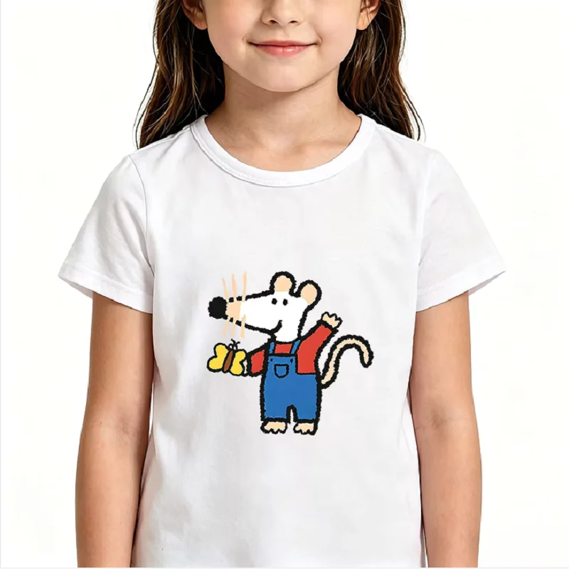 Maisy Mouse Funny Kids  Cartoon Print T-shirt 2-12 Years Boys and Girls Cute Soft Short Sleeve Casual Tops Summer Toddler