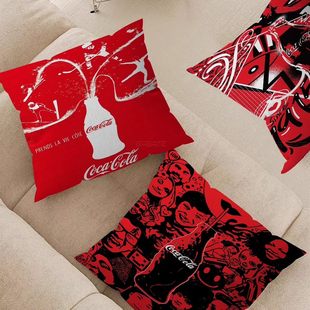 

C-coca-cola Pillowcase Toon Gift Cushion Cover Bedroom Home Sofa Chair Seat Decor Pillow Case