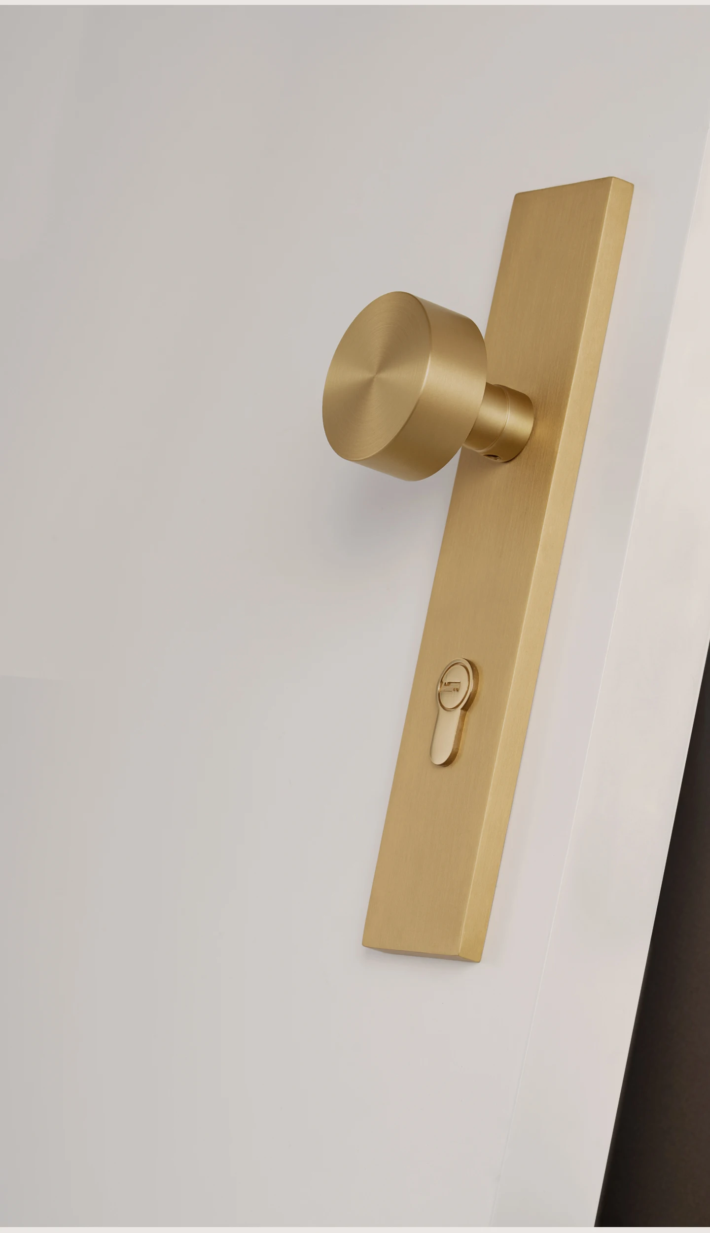 DOOROOM Messing-Türschloss-Set, Panelschlösser, integrierte Schlösser, Innentürschloss, dekoratives Schloss, Durchgangsschloss, Türgriff – Detail 8