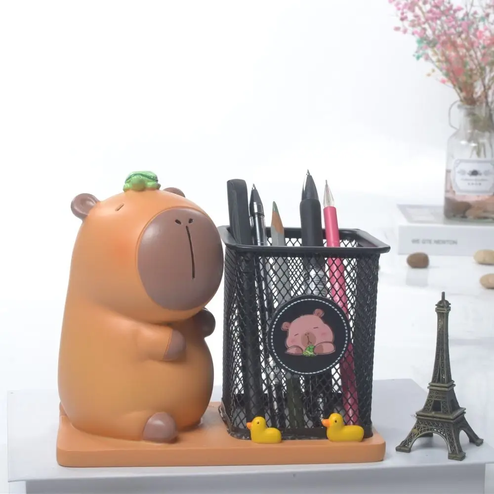 الراتنج كابيبالا حامل قلم متعدد الوظائف تخزين الحاويات الكرتون كابيبالا الحلي كابيبالا قلم رصاص حامل الحاويات