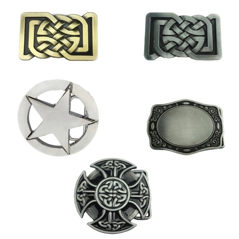 

Antique Western Cowboy Belt Buckles for Men Engraved Star Collection Casual Outfit Photo Props Celts Engravings Drop shipping