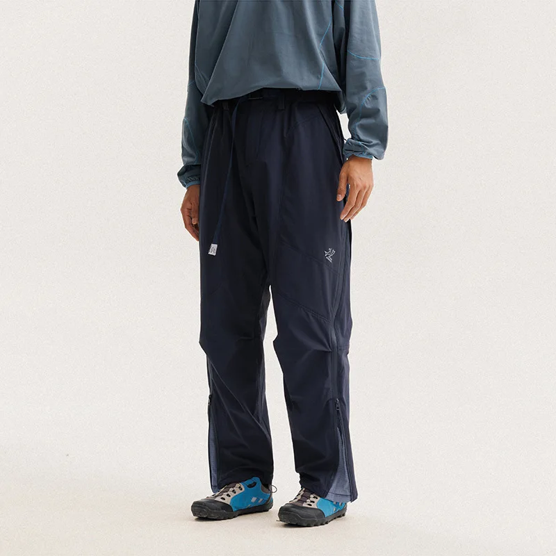 ซิปด้านข้างกีฬากลางแจ้งกันน้ำแห้งเร็วกางเกงผู้ชายผู้หญิงสตรีทแวร์หลวมสบายๆเทคแวร์แทร็คกางเกงจ็อกเกอร์กางเกง