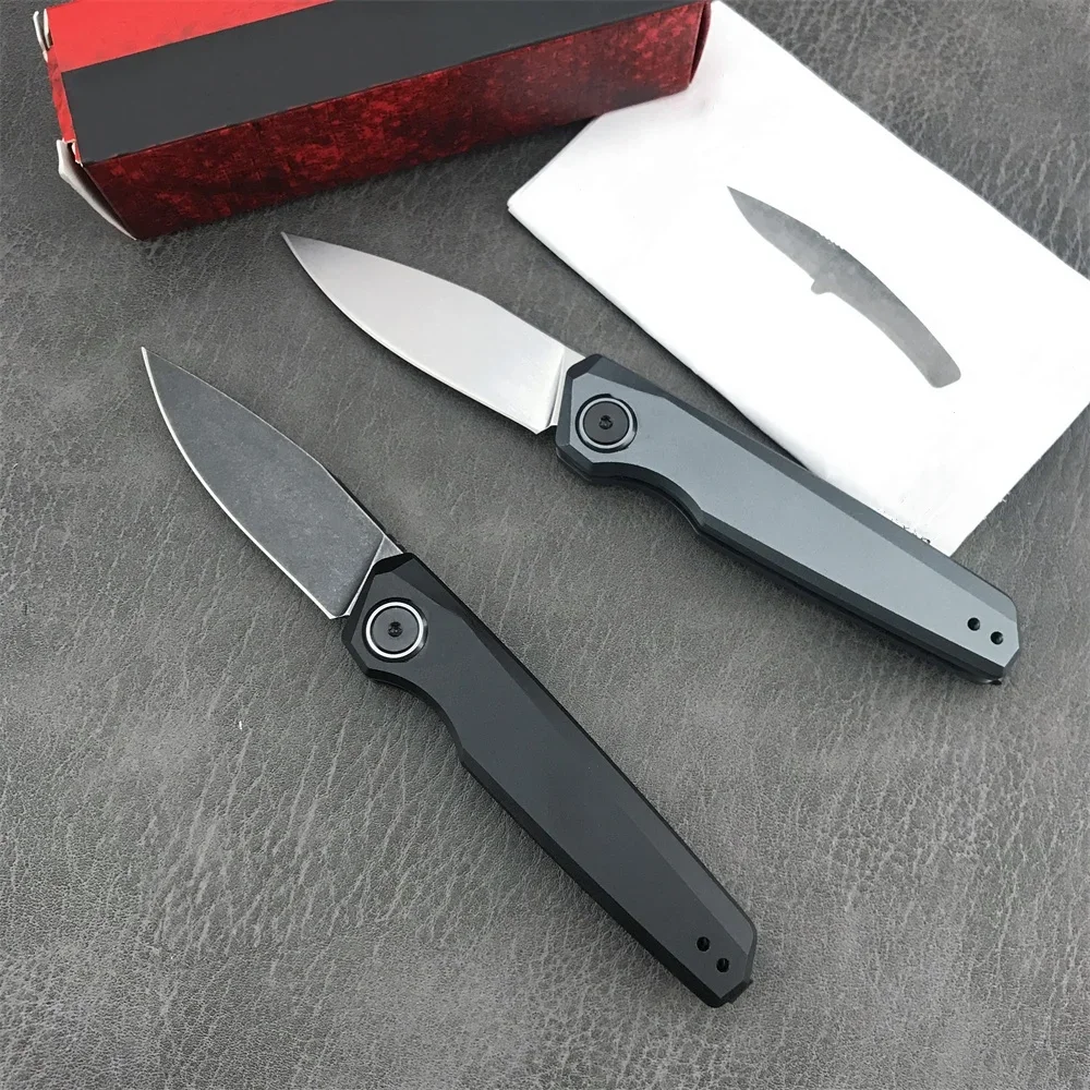 Pocket Tactical KS 7551 Assisted EDC Folding Knife CPM-D2 Stonewashed Blade Aluminum Alloy Handles Outdoor Camping Hunting Tool