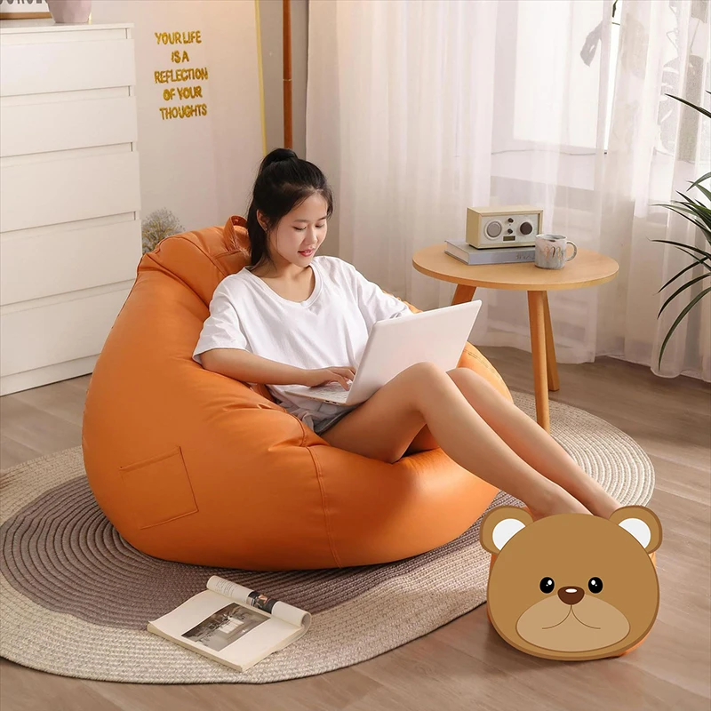 Lazy Bean Bag Sofa Cover without Filler Lounger Seat Bean Bag Puff Couch Tatami Chairs Covers for Adults,Kids,Teens