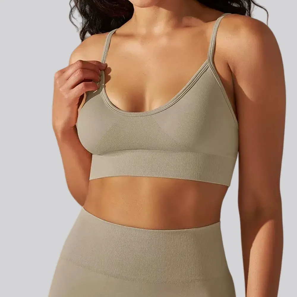 

Women's Seamless Yoga Bra Breathable Shockproof Sports Underwear Gym Running Fitness Top Fast Dry With Chest Pad Workout Bras