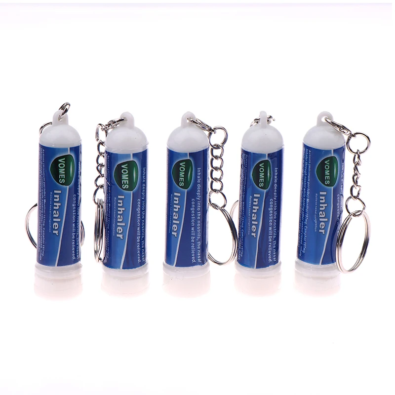 

5Pcs Nasal Stick Keychain Boosts Focus Inhaler Tubes Cooling Essential Oil Nasal Inhaler Aromatherapy Energy Bar