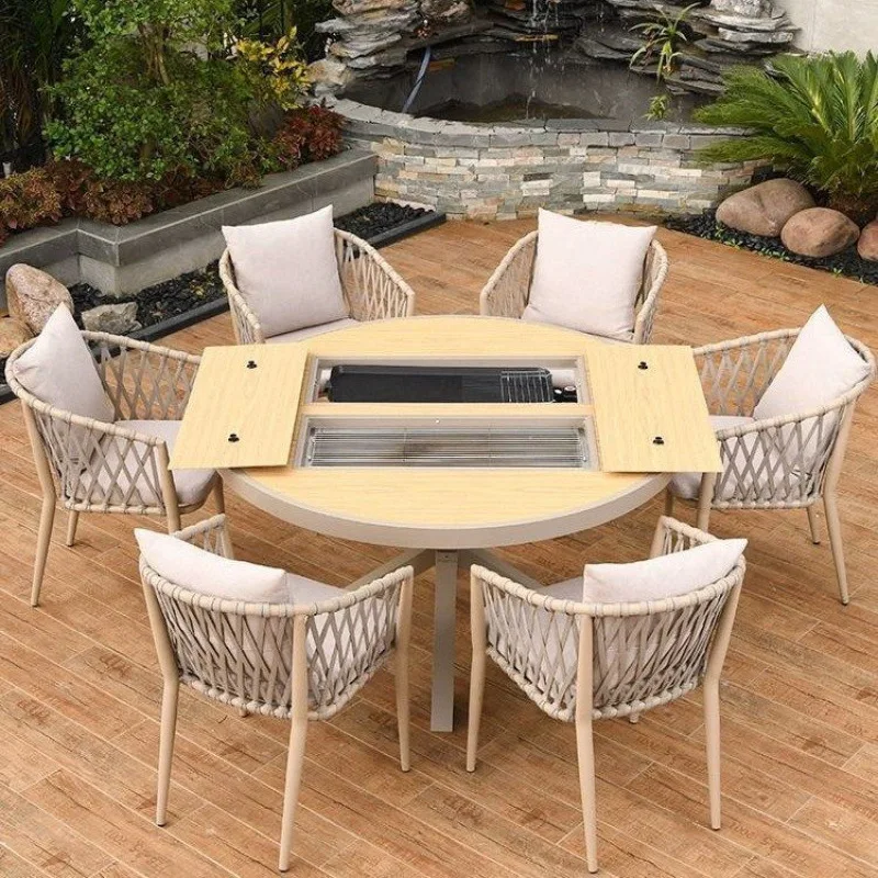 

Barbecue Grill Patio Home, Leisure Villa Garden Nordic Dining Table