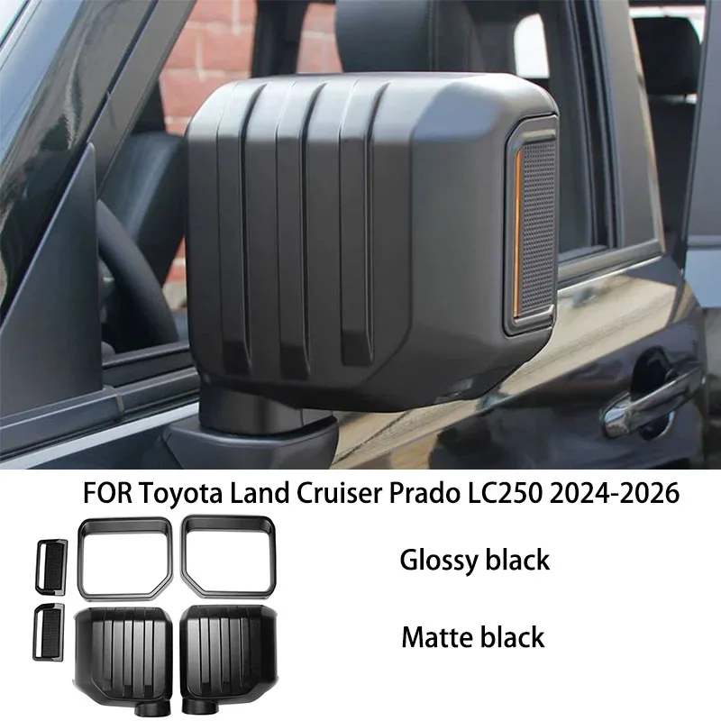 

FIT For Toyota Land Cruiser Prado LC250 2024-2026 ABS Glossy black Matte black Side Rearview Mirror Cover Trim protect