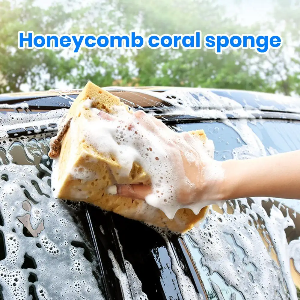 

Soft-touch Car Sponge Car Wash Sponge Super Water Absorbent Car Honeycomb Wash Sponge for Soft Auto Waxing Premium Coral Vehicle