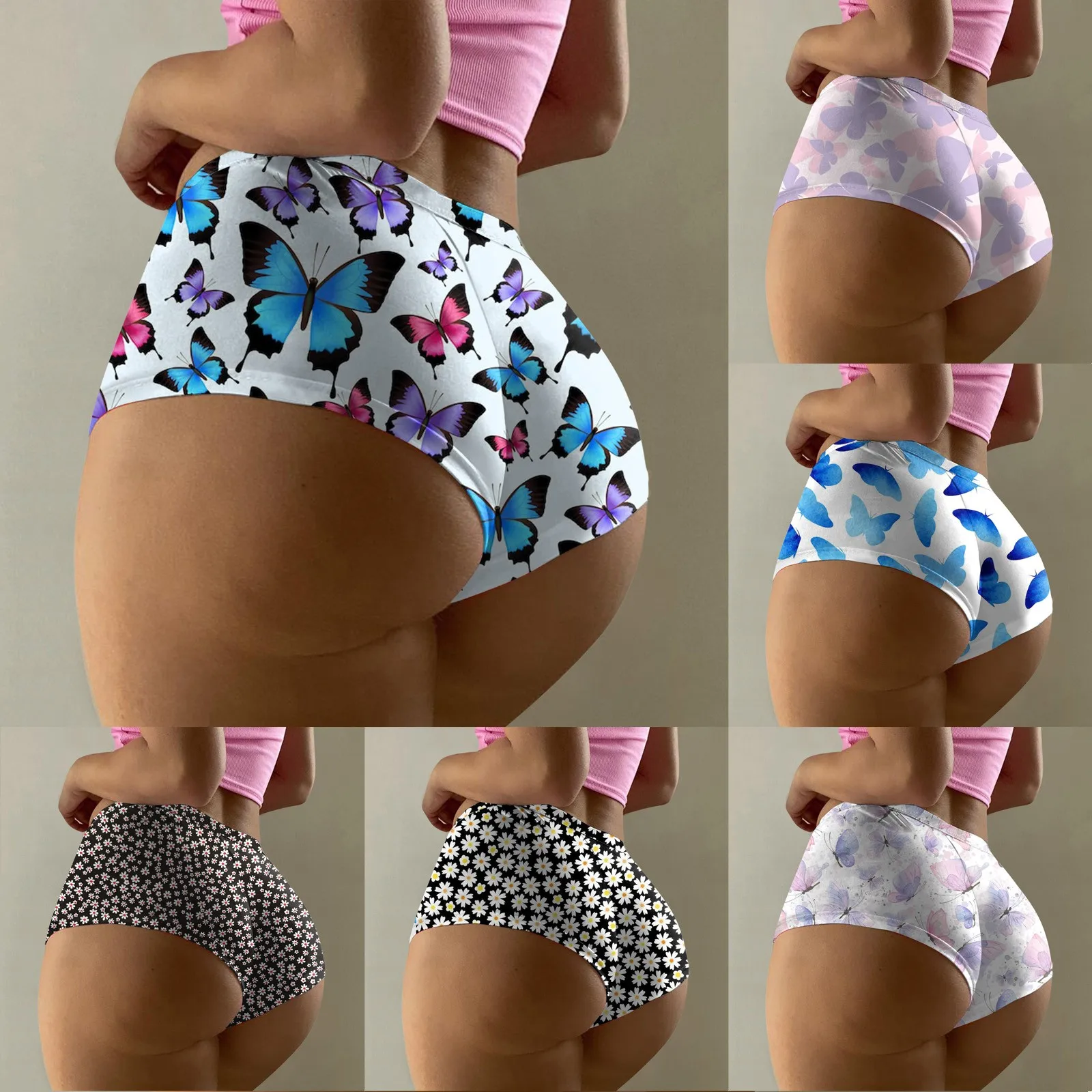 Underwear For Women Thong Women'S Fashion Sexy High Wais Underwear Printed Seamless Breathable AzdıRıCı Iç çAmaşıR KadıN