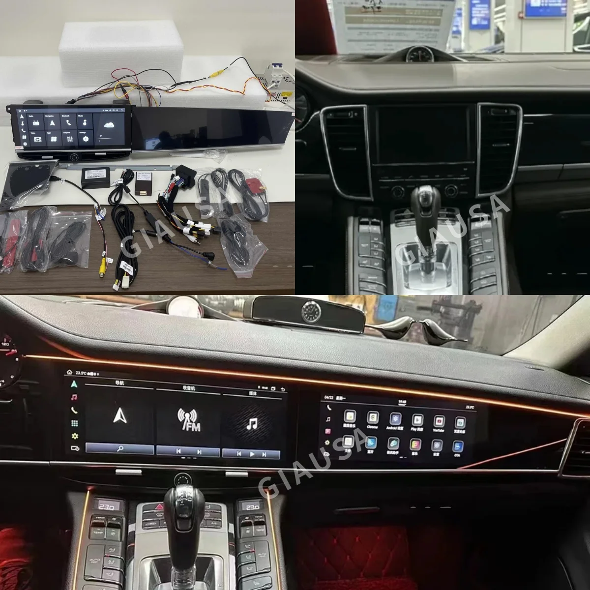 Radio Android QLED mejorada de 24,6 pulgadas para Porsche Panamera 2011-2017 navegación GPS para coche reproductor Multimedia pantalla táctil unidad principal