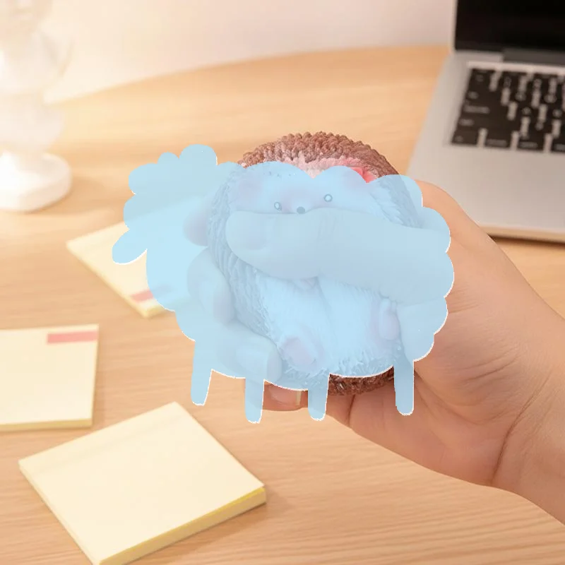 Kawaii Hedgehog Shaped Squeeze Fidget Toy Quick Rebound Non-Toxic Decompression Toy for Kids Children's Day Gifts